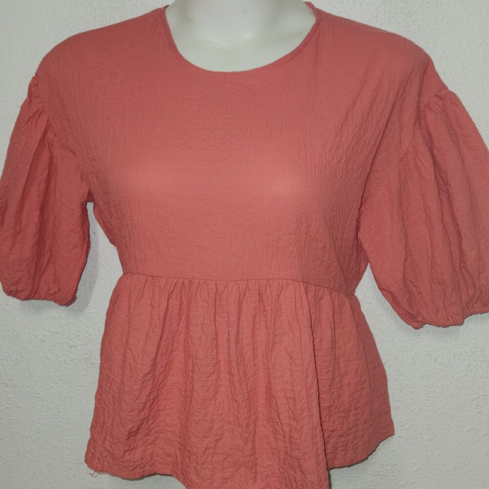 A New Day ***stylish short blouse, Cotton in size Large  NWT
